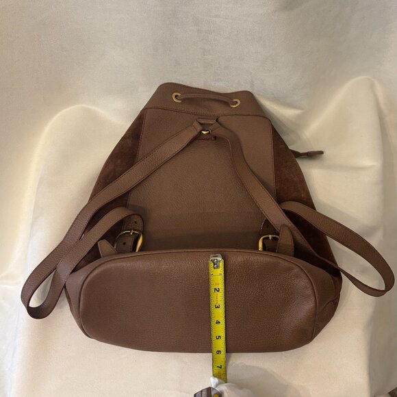 Gucci Vintage Bamboo Suede Leather Backpack Brown With Dust Bag (Like New) main image 8